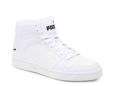 puma white high top sneakers.